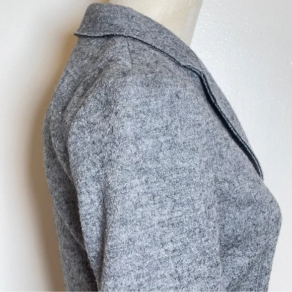 Banana Republic Wool Blend Knit Blazer Size 0 Gray Tailored Career Jacket - Picture 8 of 16